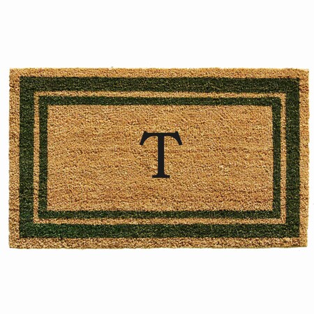 Monogram Door Mat, Natural, Sage Green, 18 in W x 30 in L